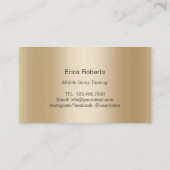 スプレータンニングサロンモダン金ゴールドグリッターロイヤリティ ロイヤリティカード (裏面)