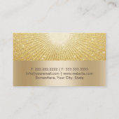 スプレータンニングサロンモダン金ゴールドグローグリッター 名刺 (裏面)
