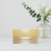 スプレータンニングサロンモダン金ゴールドグローグリッター 名刺 (スタンド正面)