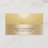 スプレータンニングサロンモダン金ゴールドグローグリッター 名刺 (正面)
