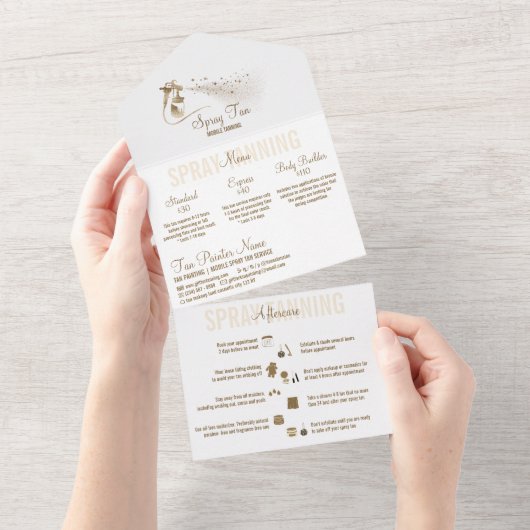 スプレータンニングサービス価格アフターケア オールインワン招待状 (貼ってはがせる)