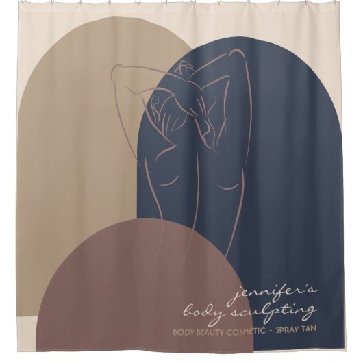 スプレータンニングスカルプトコンタリングガール体 シャワーカーテン (正面)