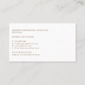 スプレータンニングボホ体スキンケア女性ロゴ 名刺 (裏面)