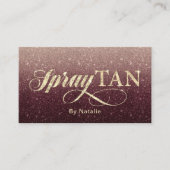 スプレータンニングモダンバーガンディーレッドグリッター 名刺 (正面)
