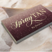 スプレータンニングモダンバーガンディーレッドグリッター 名刺