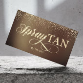 スプレータンニングモダン金ゴールドタイポグラフィ 名刺