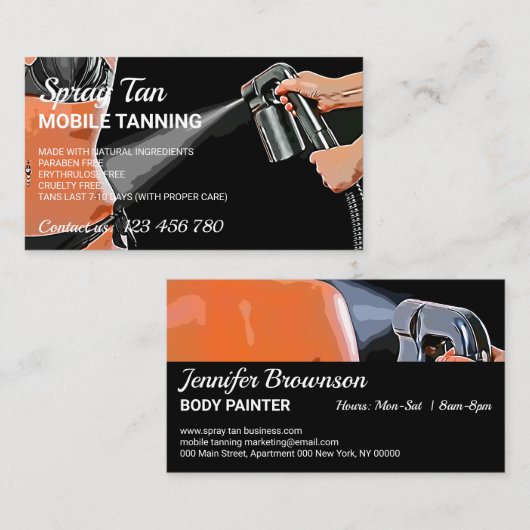 スプレータンニングモバイル体タン絵を描サマーブロンズ 名刺 (正面/裏面)