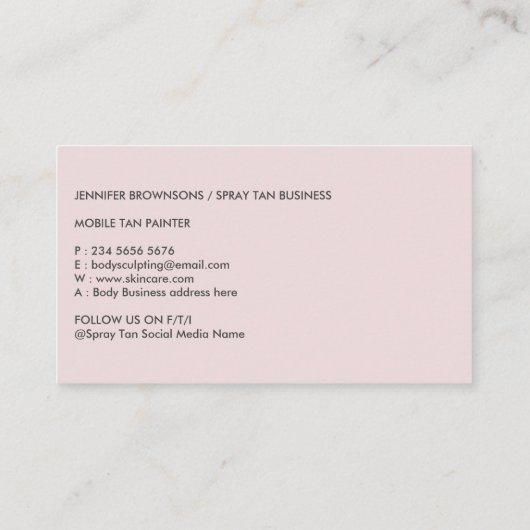 スプレータンミニマル体スキンピ気にンク 名刺 (裏面)