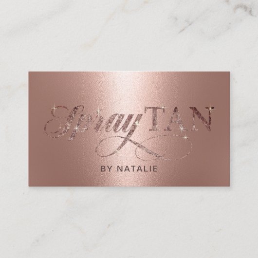 スプレータンモダンバラ金ゴールド移動日焼け 名刺 (正面)