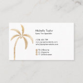 スプレータンモバイルトロピカルパームツリービーチ金ゴールド 名刺 (裏面)