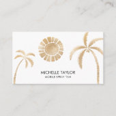スプレータンモバイルトロピカルパームツリービーチ金ゴールド 名刺 (正面)