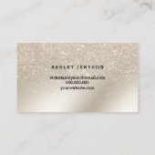 スプレータンロゴの歯のタイポグラフィパールグリッター 名刺 (裏面)