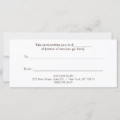 スプレータン及びメイクアップギフト券 (裏面)