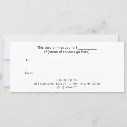 スプレータン及びメイクアップギフト券 (裏面)