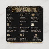 スプレータン後のケア方法と注意事項 スクエア名刺 (裏面)