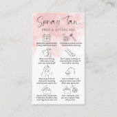 スプレータン準備とアフターケアガイド赤面水彩 名刺 (正面)