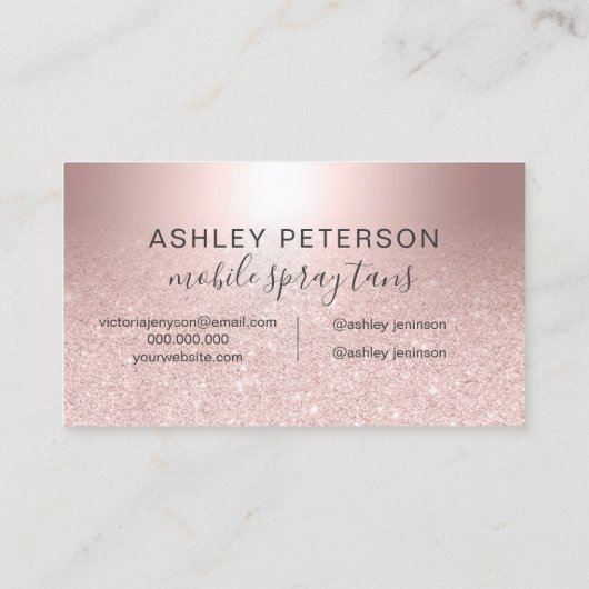 スプレーバラ金ゴールドグラデーショングリッター金属箔 名刺 (裏面)