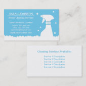 スプレーボトルハウスクリーニングサービスブルー 名刺 (正面/裏面)