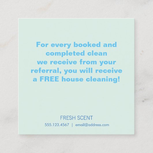 スプレーボトルハウスクリーニング顧客紹介カード 紹介カード (裏面)