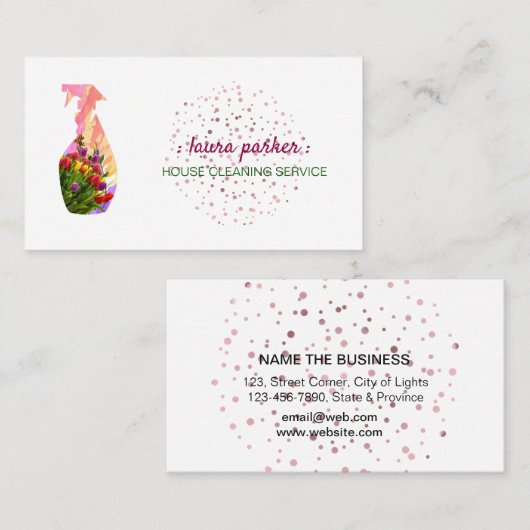 スプレーボトルフローラ清掃サービスガーデン 名刺 (正面/裏面)