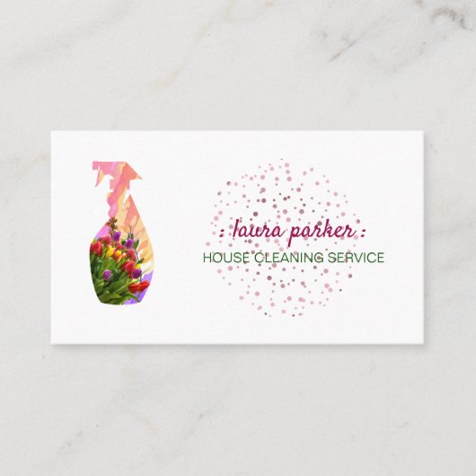 スプレーボトルフローラ清掃サービスガーデン 名刺 (正面)