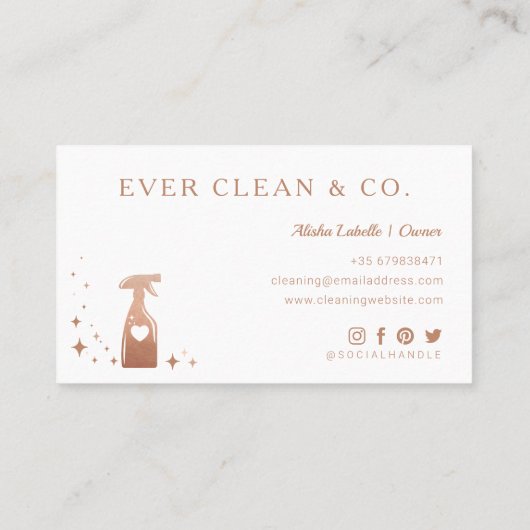 スプレーボトルプロフェッショナルメイド&ハウスクリーニング 名刺 (裏面)