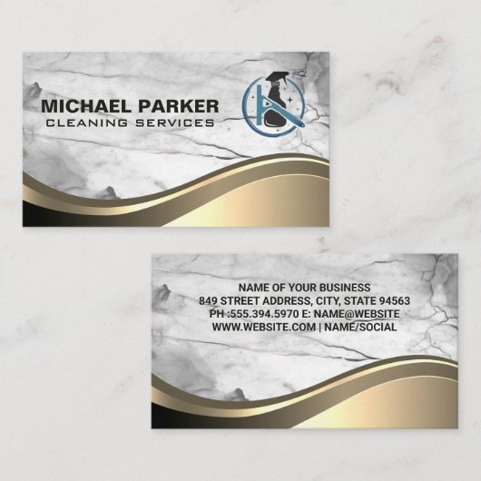 スプレーボトル及びスキージ 名刺 (正面/裏面)