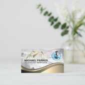 スプレーボトル | ハウスルーフロゴ | 大理石メタル 名刺 (スタンド正面)