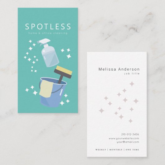 スプレーボトル&バケットクリーニングサービスメイド 名刺 (正面/裏面)