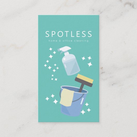 スプレーボトル&バケットクリーニングサービスメイド 名刺 (正面)