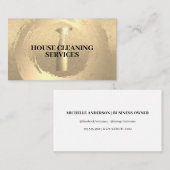 スプレーボトル |ブラシ金ゴールド |クリーニング 名刺 (正面/裏面)