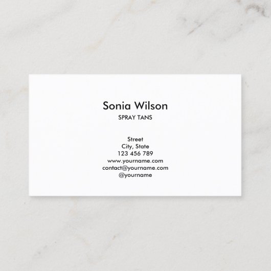 スプレーモダンタンニングイベントプランナーメイクアップアーティスト 名刺 (裏面)