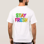 スプレー塗料で書かれたグラフィティ風のタイポグラフィ「STAY FRESH」 Tシャツ (裏面)