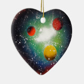 スプレー式塗料の芸術の宇宙の銀河系の絵画 セラミックオーナメント (右)