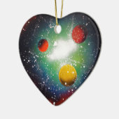 スプレー式塗料の芸術の宇宙の銀河系の絵画 セラミックオーナメント (左)