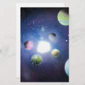 スプレー式塗料の芸術の宇宙の銀河系の絵画 便箋 (正面/裏面)