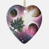 スプレー式塗料の芸術の宇宙の風景画 セラミックオーナメント (右)