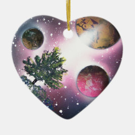 スプレー式塗料の芸術の宇宙の風景画 セラミックオーナメント