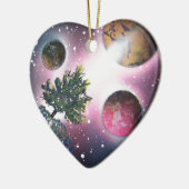 スプレー式塗料の芸術の宇宙の風景画 セラミックオーナメント (左)