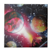 スプレー式塗料の芸術の宇宙の風景画 タイル (正面)