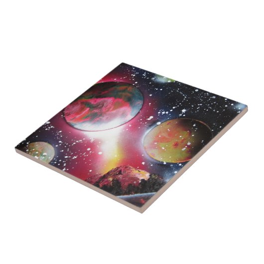 スプレー式塗料の芸術の宇宙の風景画 タイル (側面)