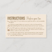 スプレー気にタンニングの前のベージュの指示 名刺 (正面)