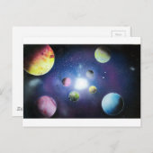 スプレー絵を描アート宇宙銀河系絵を描ズ ポストカード (正面/裏面)