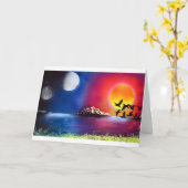 スプレー絵を描ア・ナイト・アンド・デイ・海絵を描ズ カード (黄色い花)