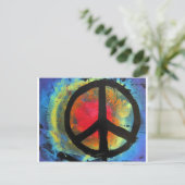 スプレー絵を描ア・レインボー・ピースサイン絵を描ズ ポストカード (スタンド正面)