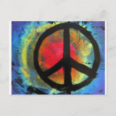 スプレー絵を描ア・レインボー・ピースサイン絵を描ズ ポストカード (正面)