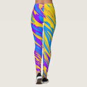 スプレー絵を描イエローブルーパープル レギンス (裏面)