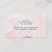 スプレー絵を描ドリップ |ピンクの大理石 名刺 (裏面)
