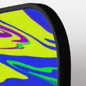 スプレー絵を描マルディグラスブルー ピックルボールラケット (左詳細)