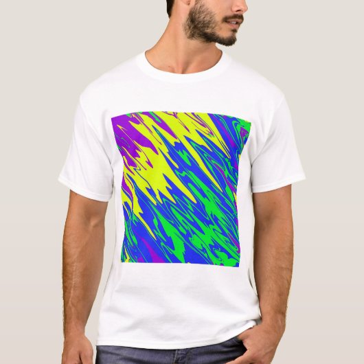 スプレー絵を描マルディグラスブルー Tシャツ (正面)